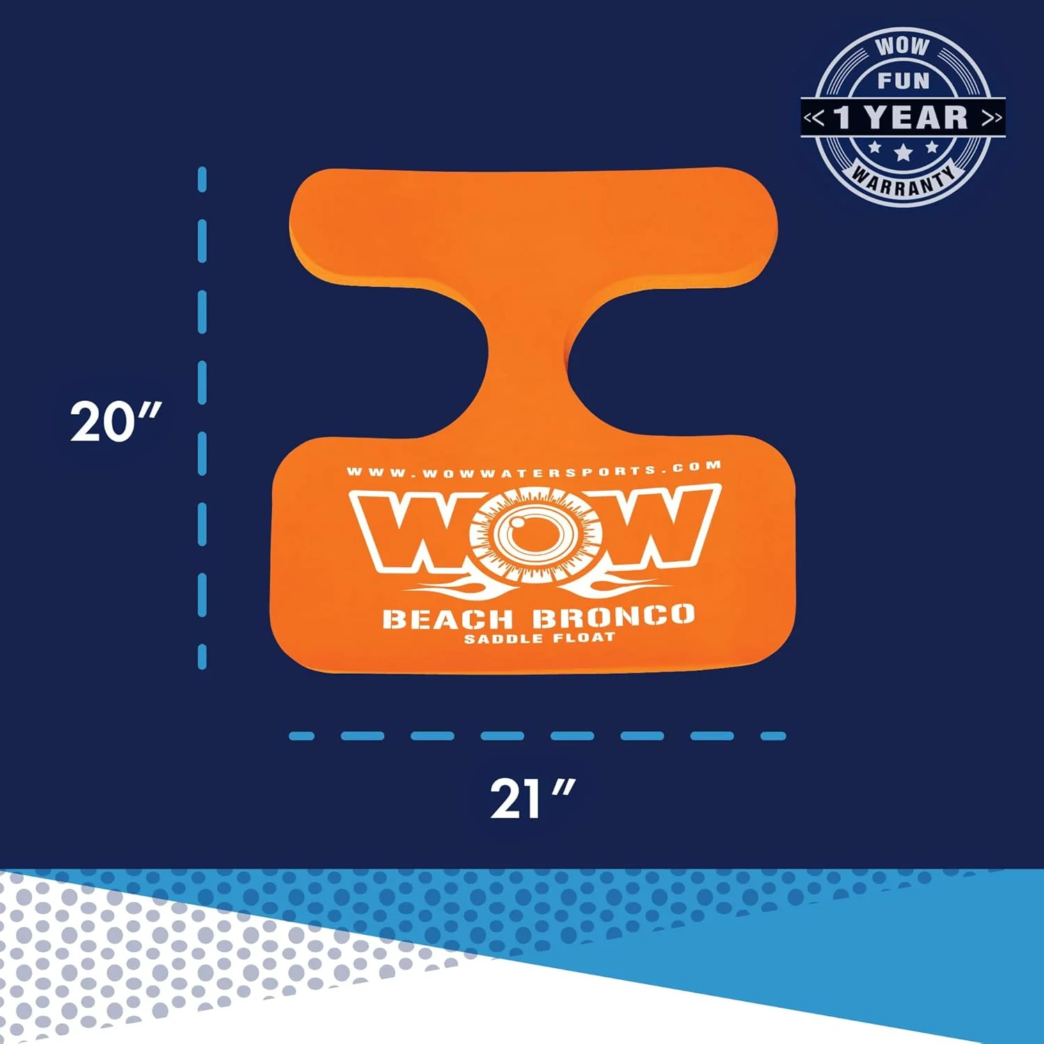 WOW SPORTS Beach Bronco Orange Saddle Seat Float, Lake and Pool Chair - Image 4
