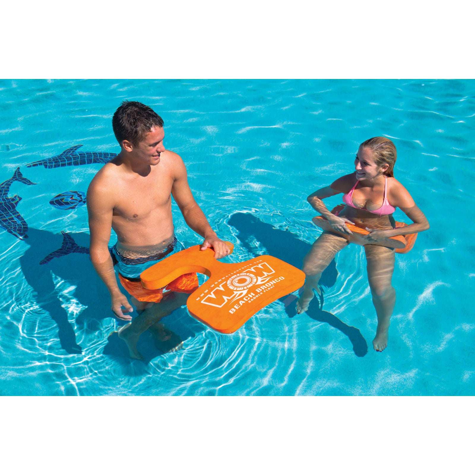 WOW SPORTS Beach Bronco Orange Saddle Seat Float, Lake and Pool Chair - Image 5