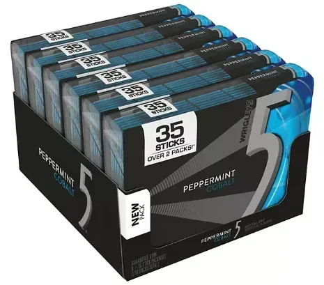 Wrigley's 5 Peppermint Cobalt Gum, 35 pcs., 6 pk. - Image 2