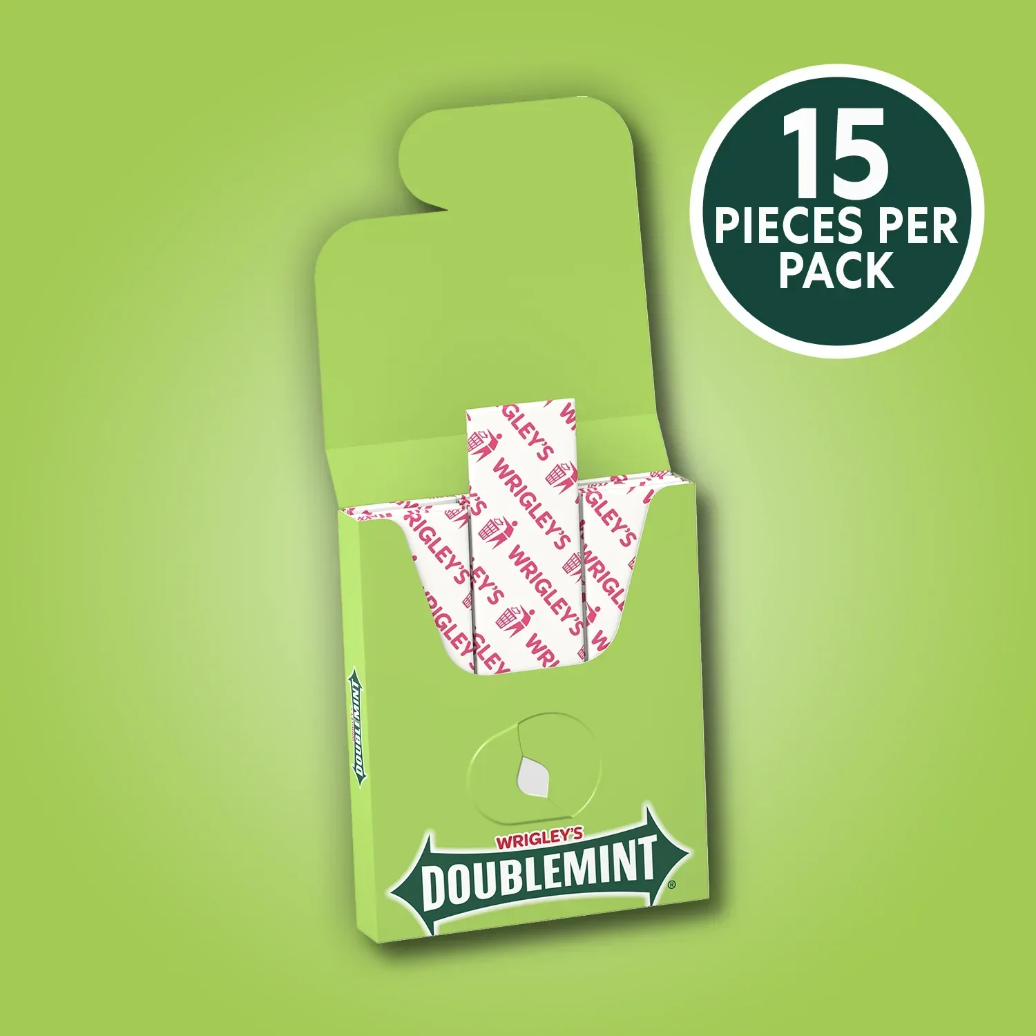 Wrigley's Doublemint Mint Gum Chewing Gum - 15 Pieces Pack - Image 3