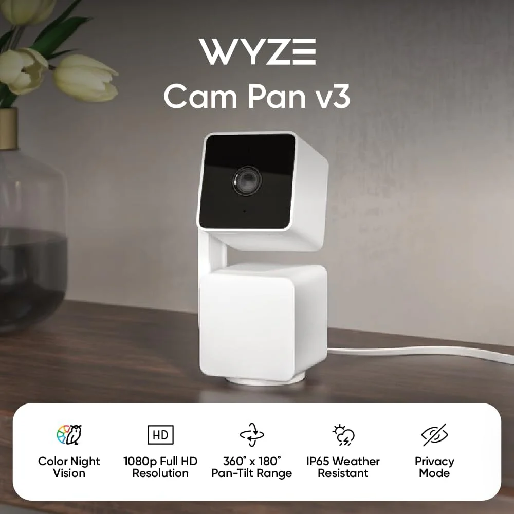 Wyze Cam Pan v3 Indoor/Outdoor 1080p Pan/Tilt Wi-Fi Security Camera - Image 2