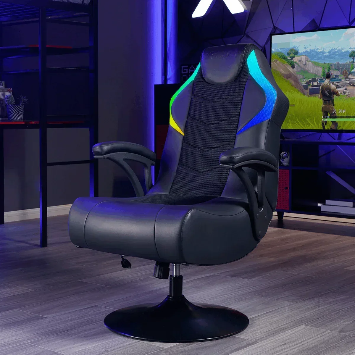 X Rocker Nemesis RGB Pedestal Gaming Chair, Black - Image 3