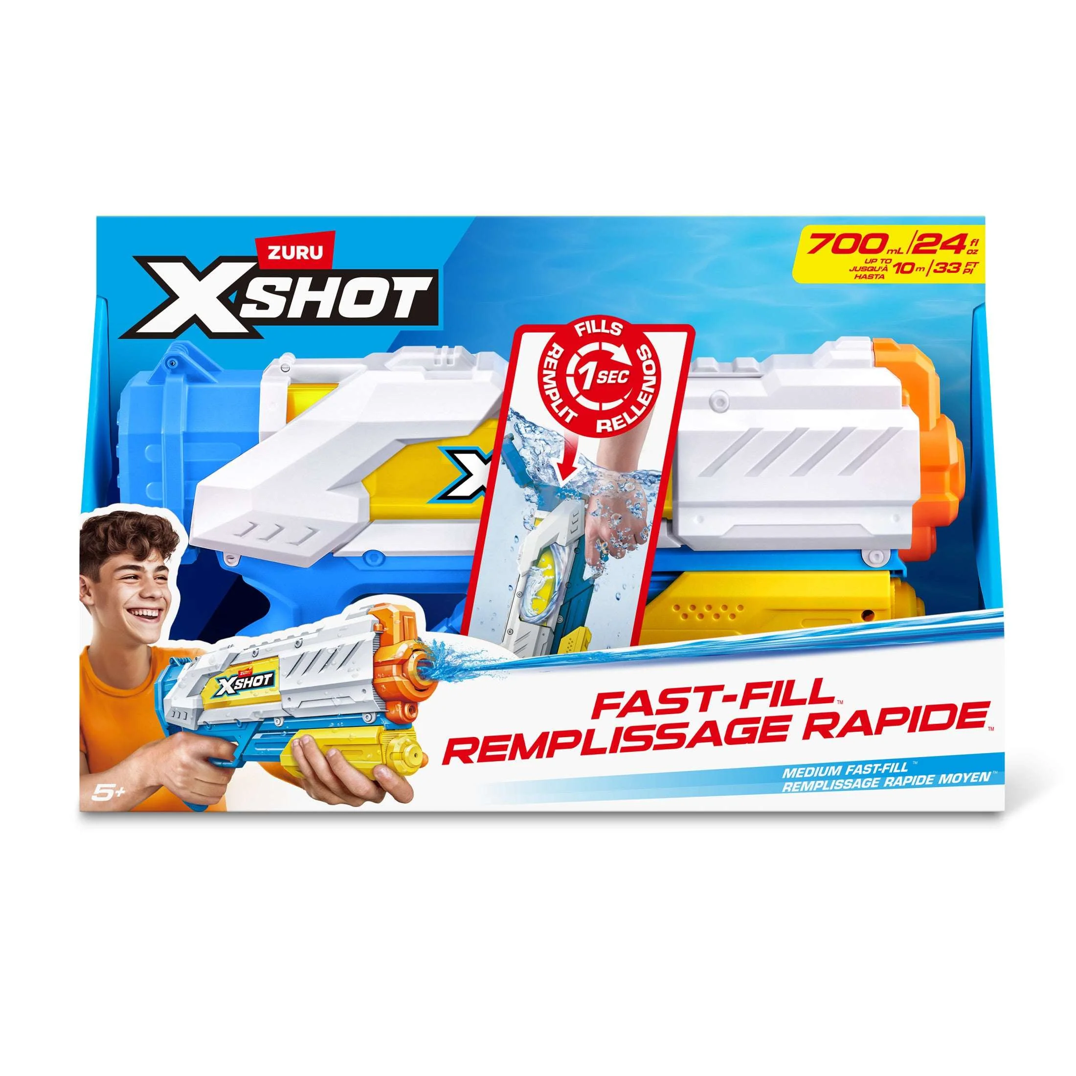 XSHOT Water Fast-Fill (700ml 34ft) Water Blaster by ZURU, with Seal Technology Outdoor Summer Toy for Kids, Teens & Adults Ages 5+ - Image 2