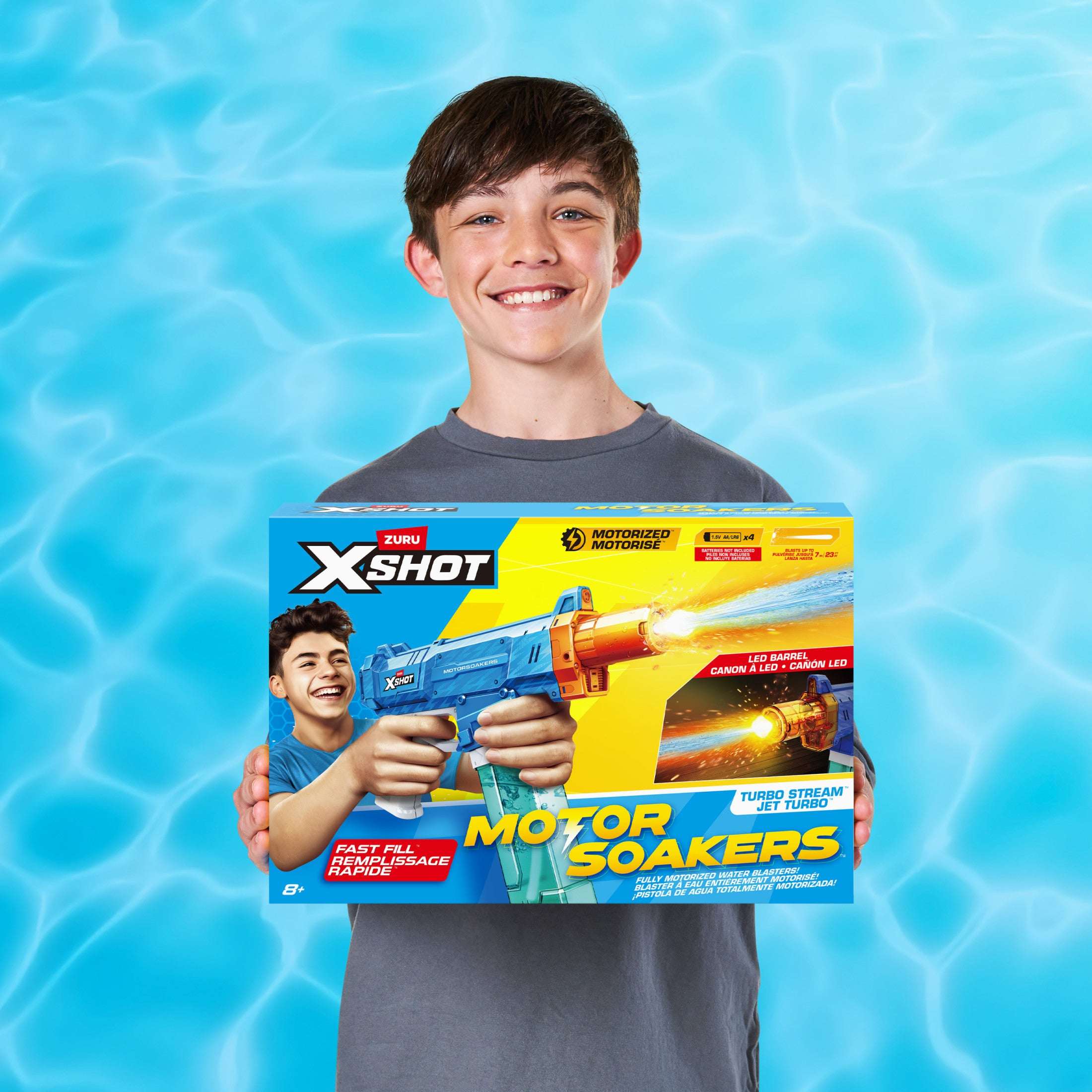XSHOT Water Turbo Stream Motor Soaker (23ft Range) Motorized Outdoor Water Blaster by ZURU for Kids, Teens & Adults Ages 8+ - Image 6