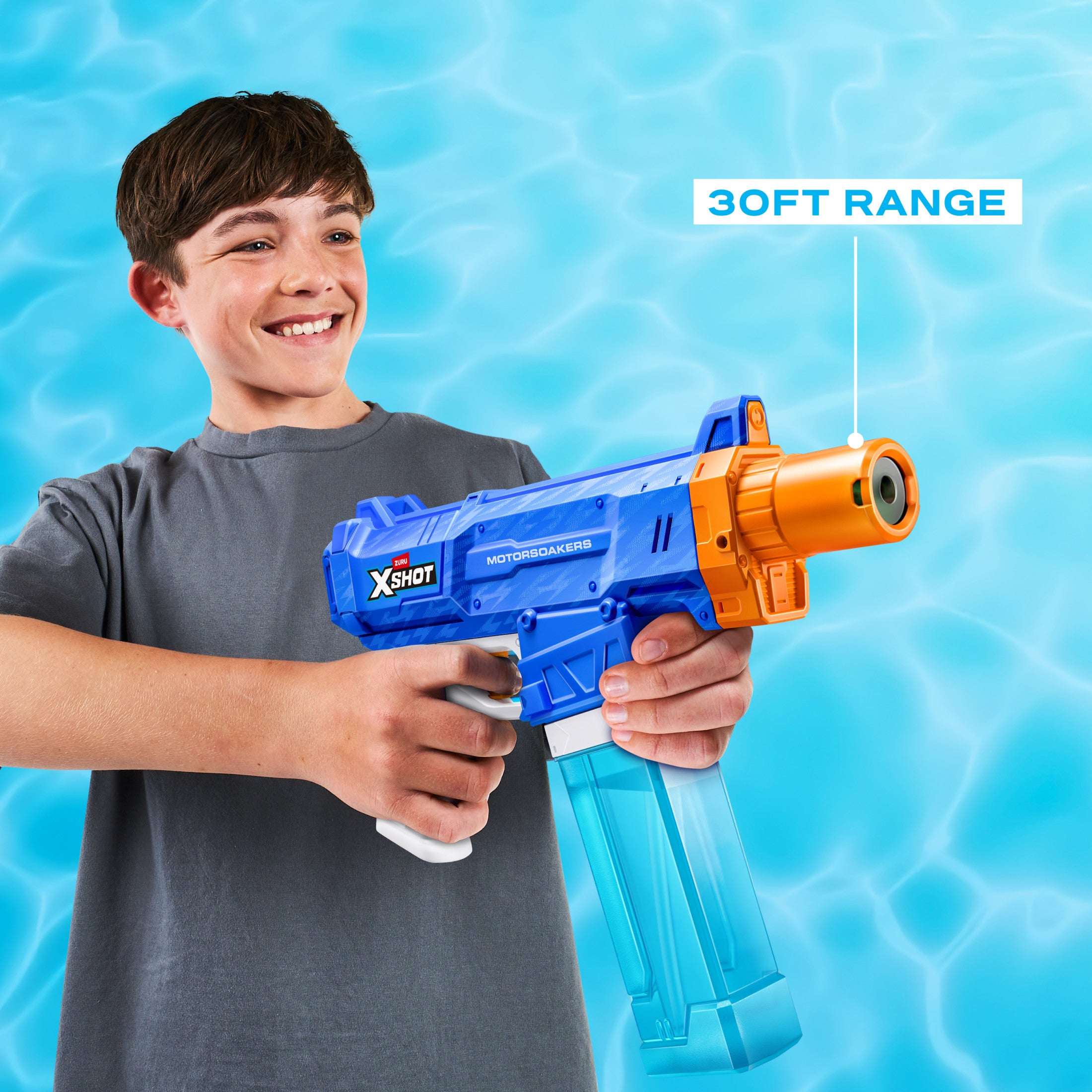 XSHOT Water Turbo Stream Motor Soaker (23ft Range) Motorized Outdoor Water Blaster by ZURU for Kids, Teens & Adults Ages 8+ - Image 7