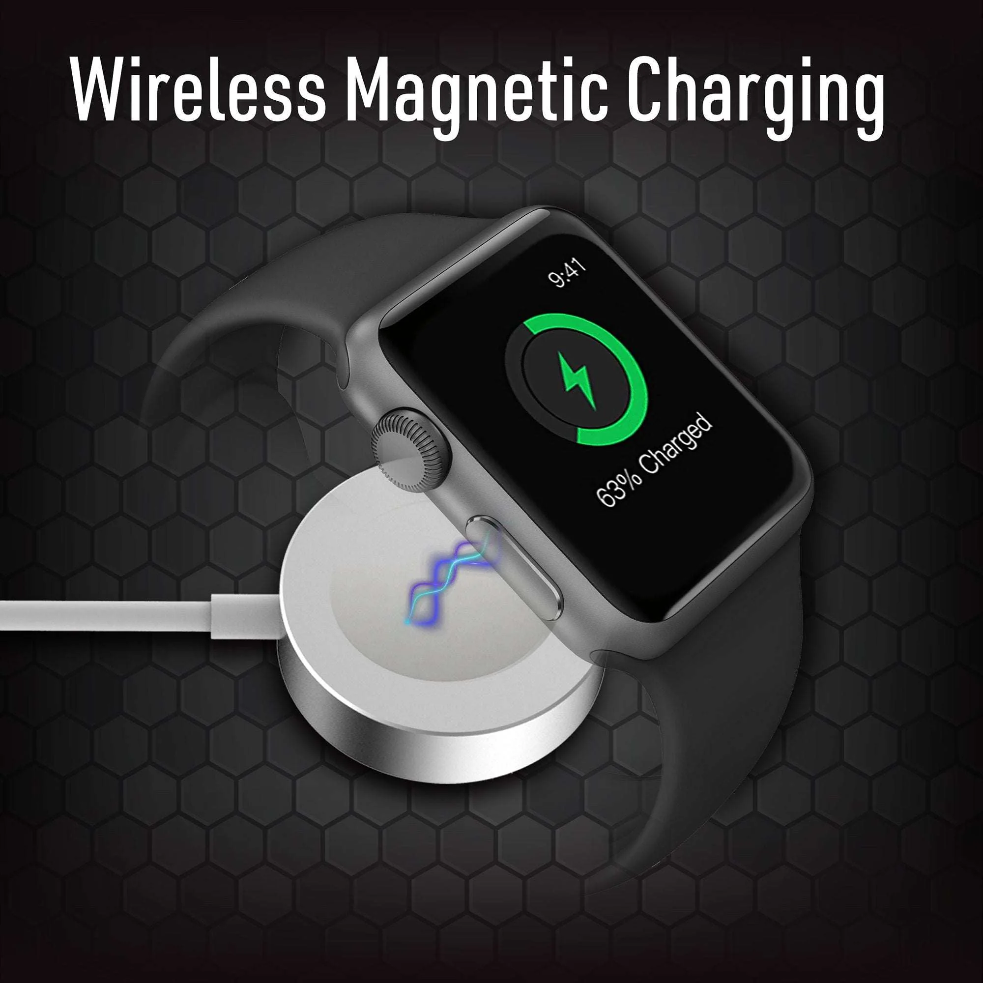 Xtreme Smart Watch Charger w/ 6-Foot Magnetic Wireless Charging Cable for Apple Watch Series, White - Image 2