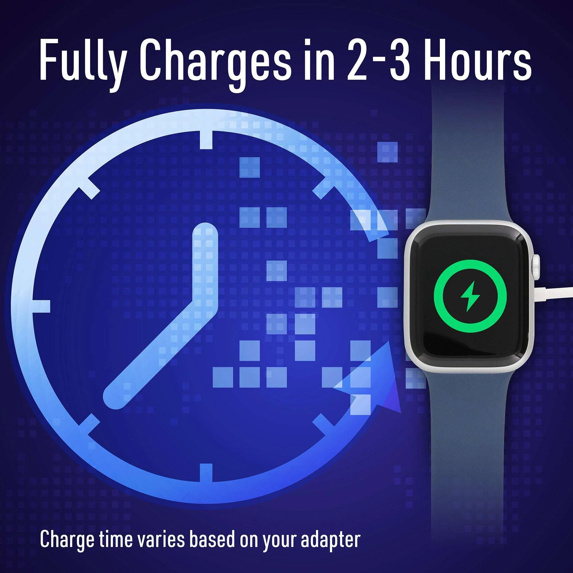 Xtreme Smart Watch Charger w/ 6-Foot Magnetic Wireless Charging Cable for Apple Watch Series, White - Image 6