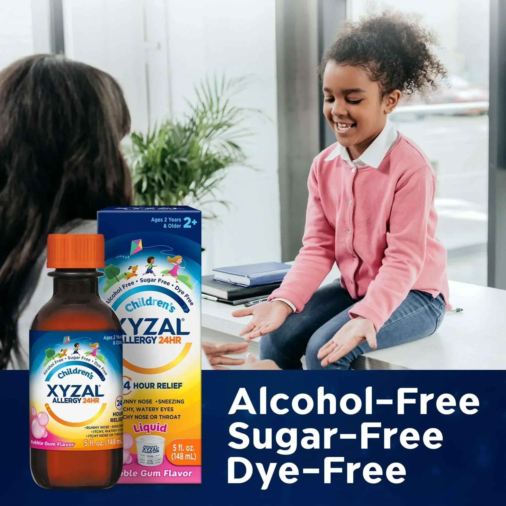 Xyzal Children’s 24-Hour Allergy Relief Liquid Antihistamine, Bubble Gum Flavor, 5 fl oz - Image 4