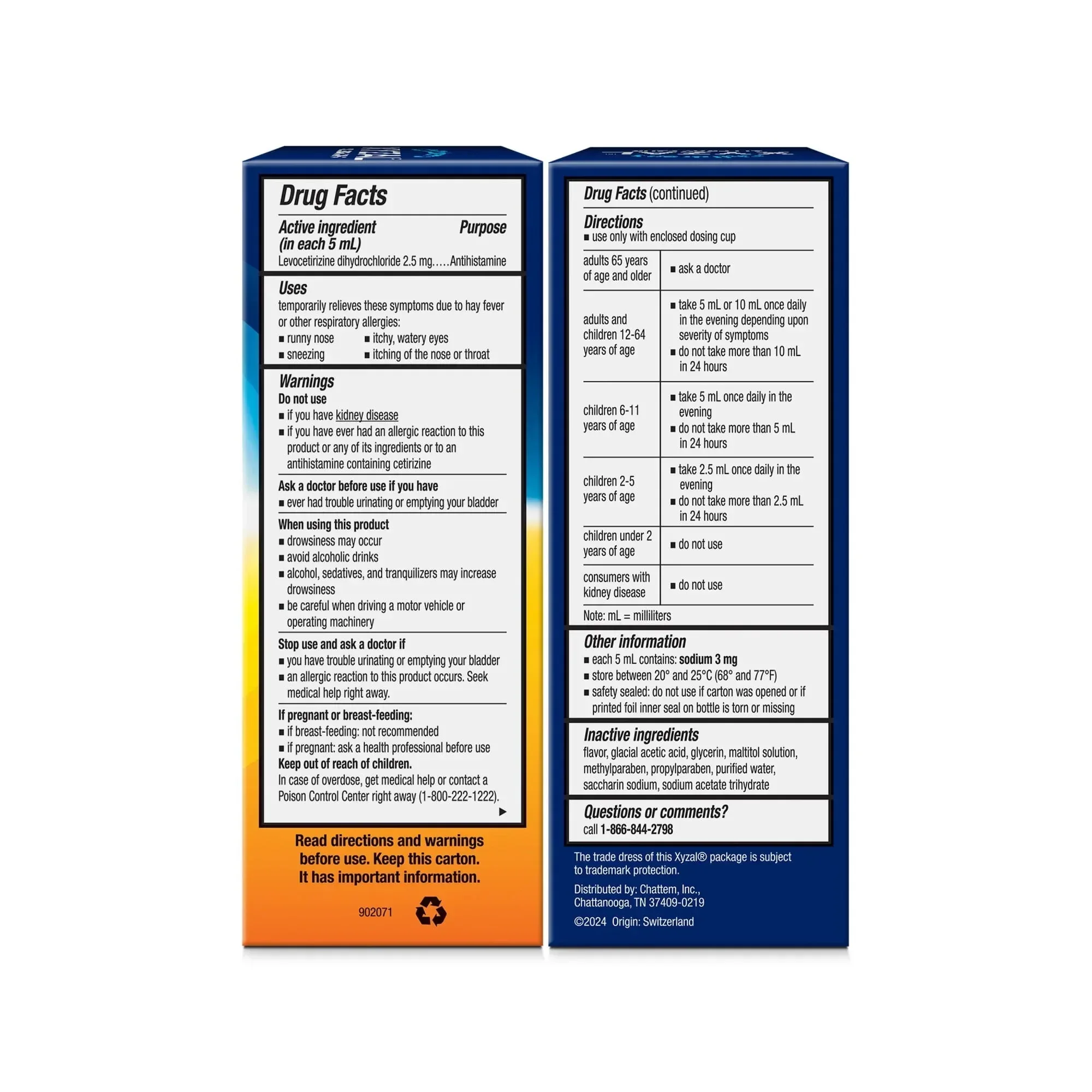 Xyzal Children’s 24-Hour Allergy Relief Liquid Antihistamine, Bubble Gum Flavor, 5 fl oz - Image 7