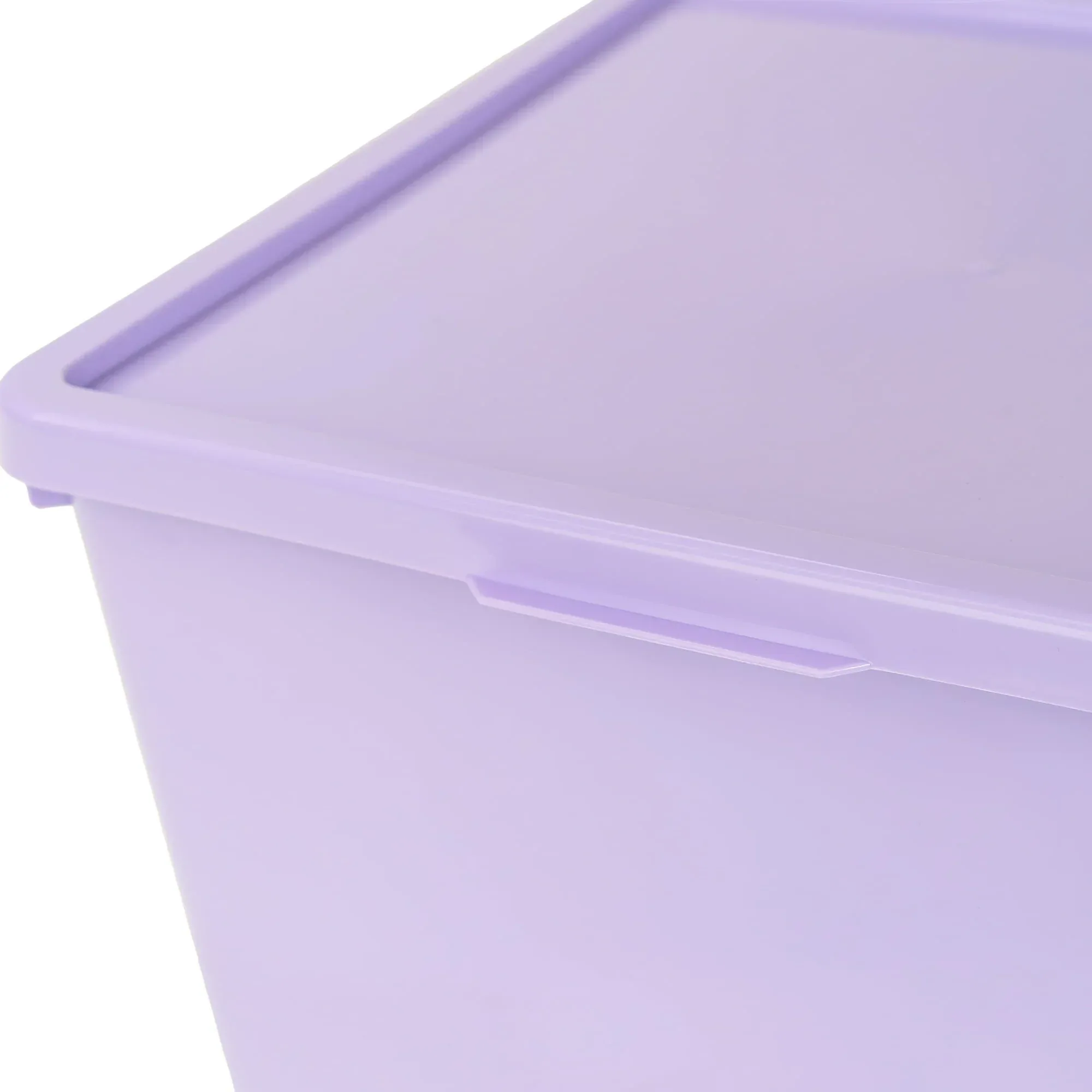 Your Zone Kids Large Plastic Stacking Storage Bin with Lid, 12 in x 12.4 in x 9.4 in - Image 27