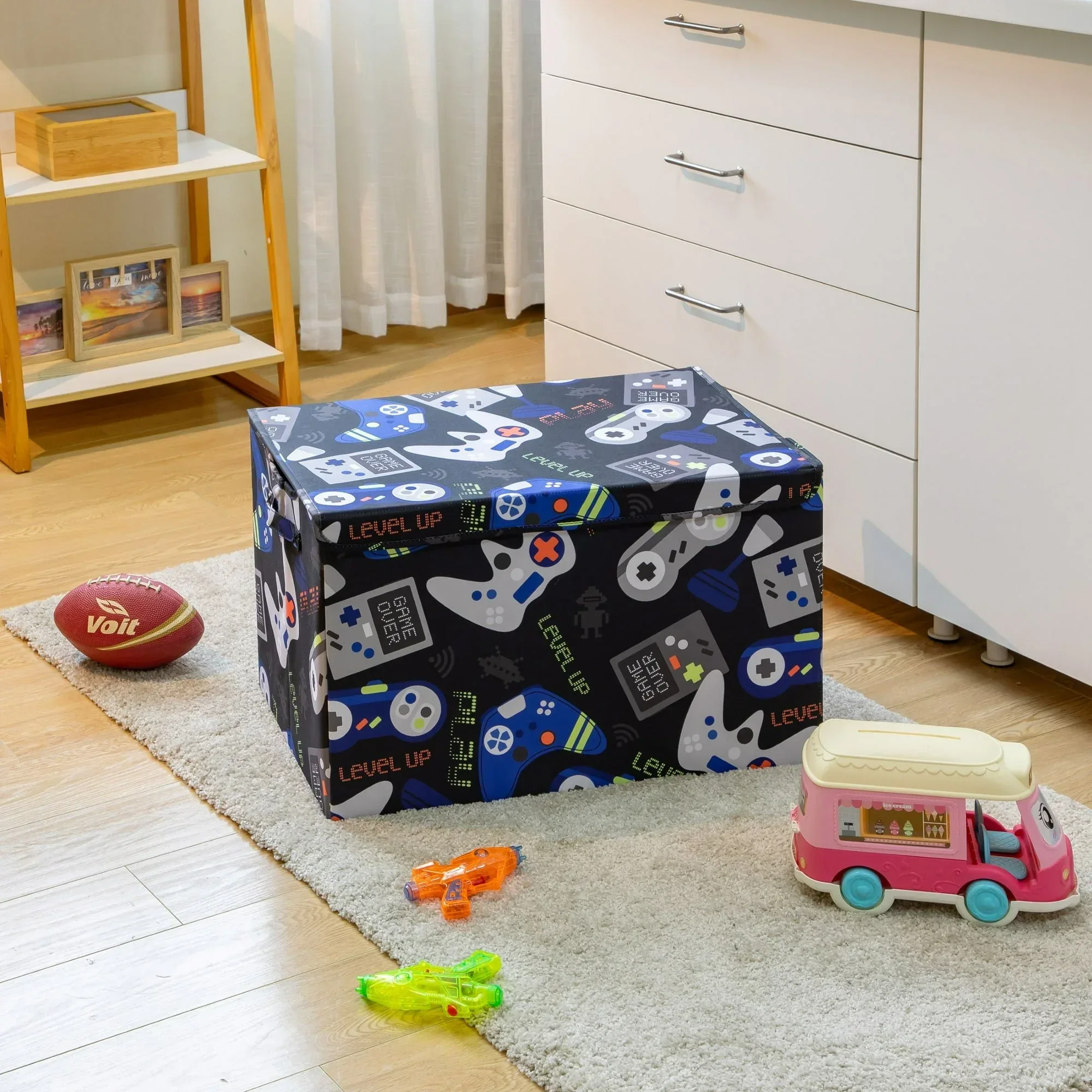 Your Zone Kids Pattern Collapsible Toy Storage Trunk, 24 in x 14.8 in x 15 in - Image 12
