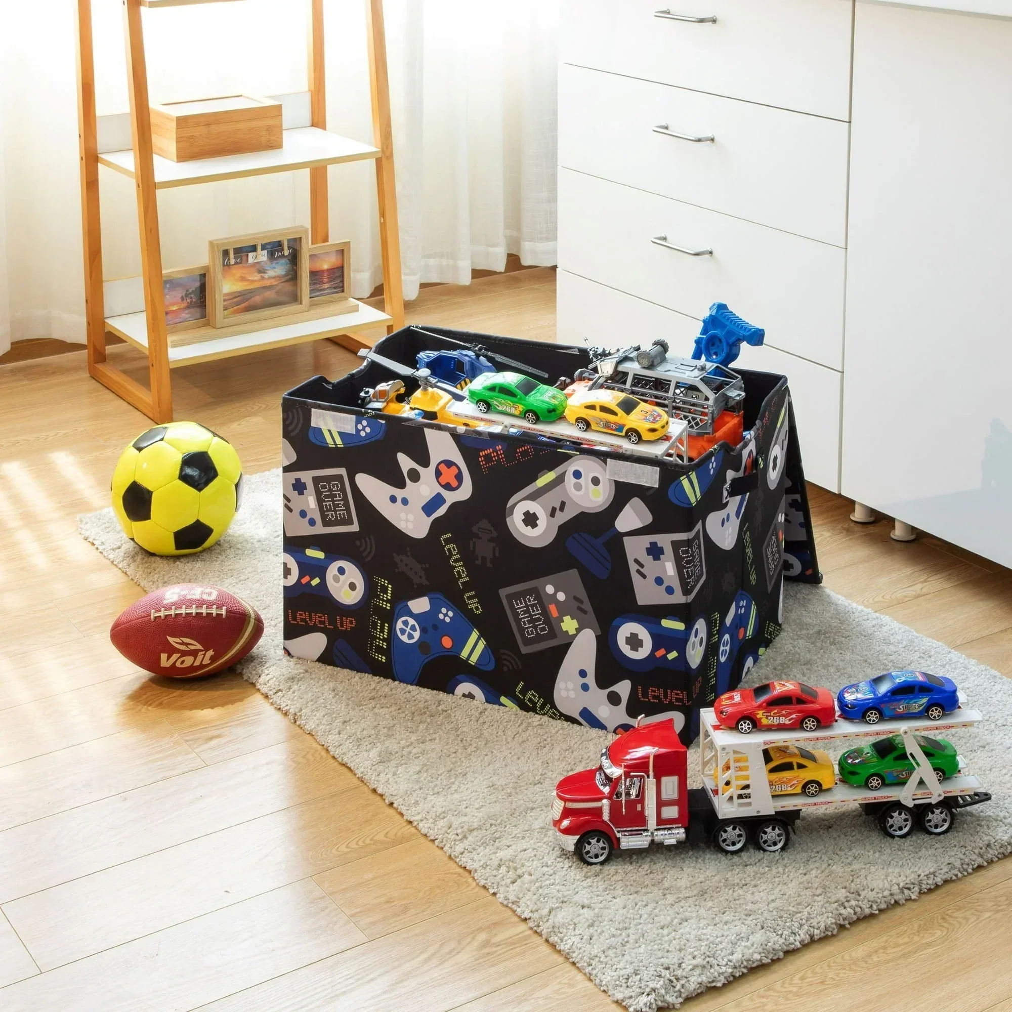 Your Zone Kids Pattern Collapsible Toy Storage Trunk, 24 in x 14.8 in x 15 in - Image 19
