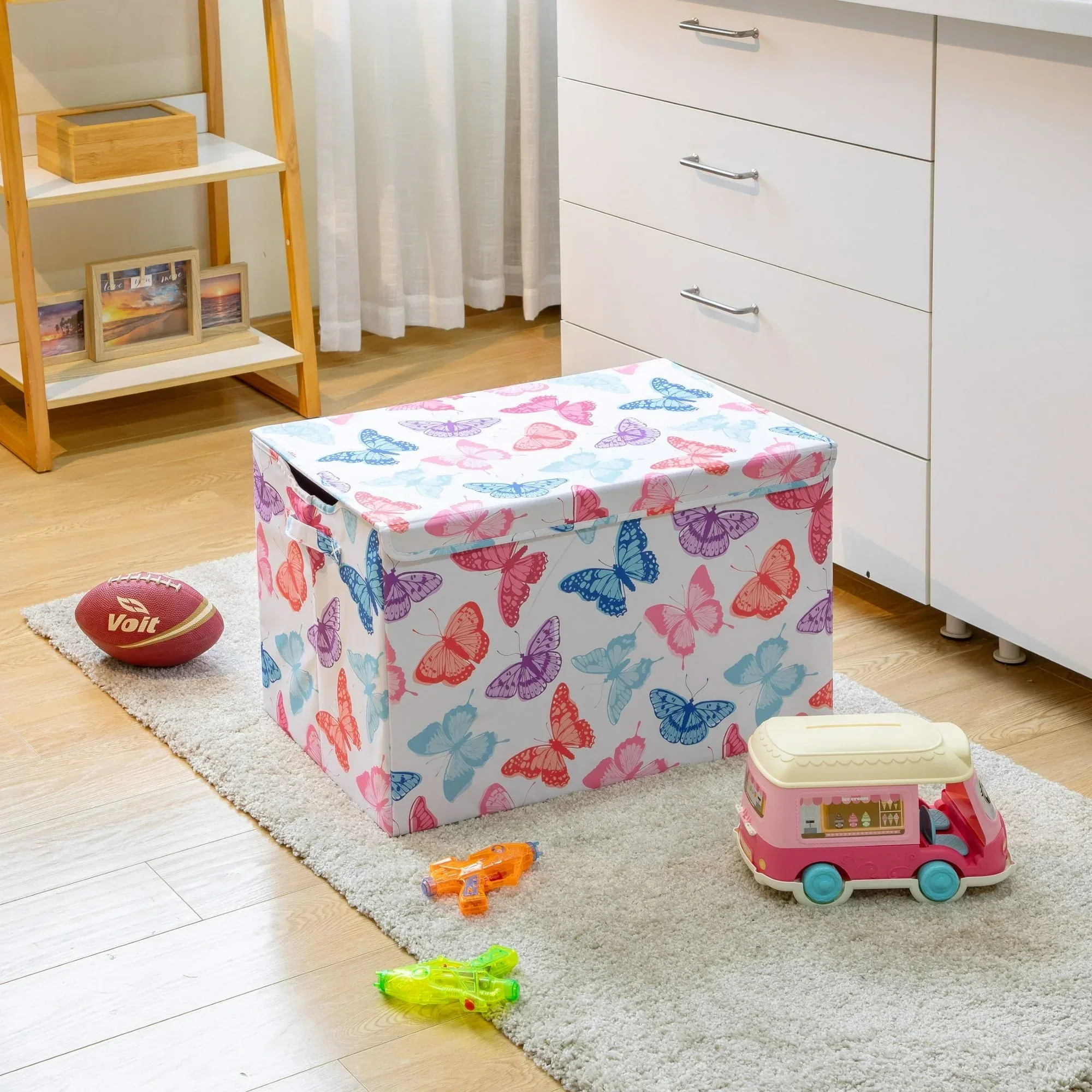 Your Zone Kids Pattern Collapsible Toy Storage Trunk, 24 in x 14.8 in x 15 in - Image 2