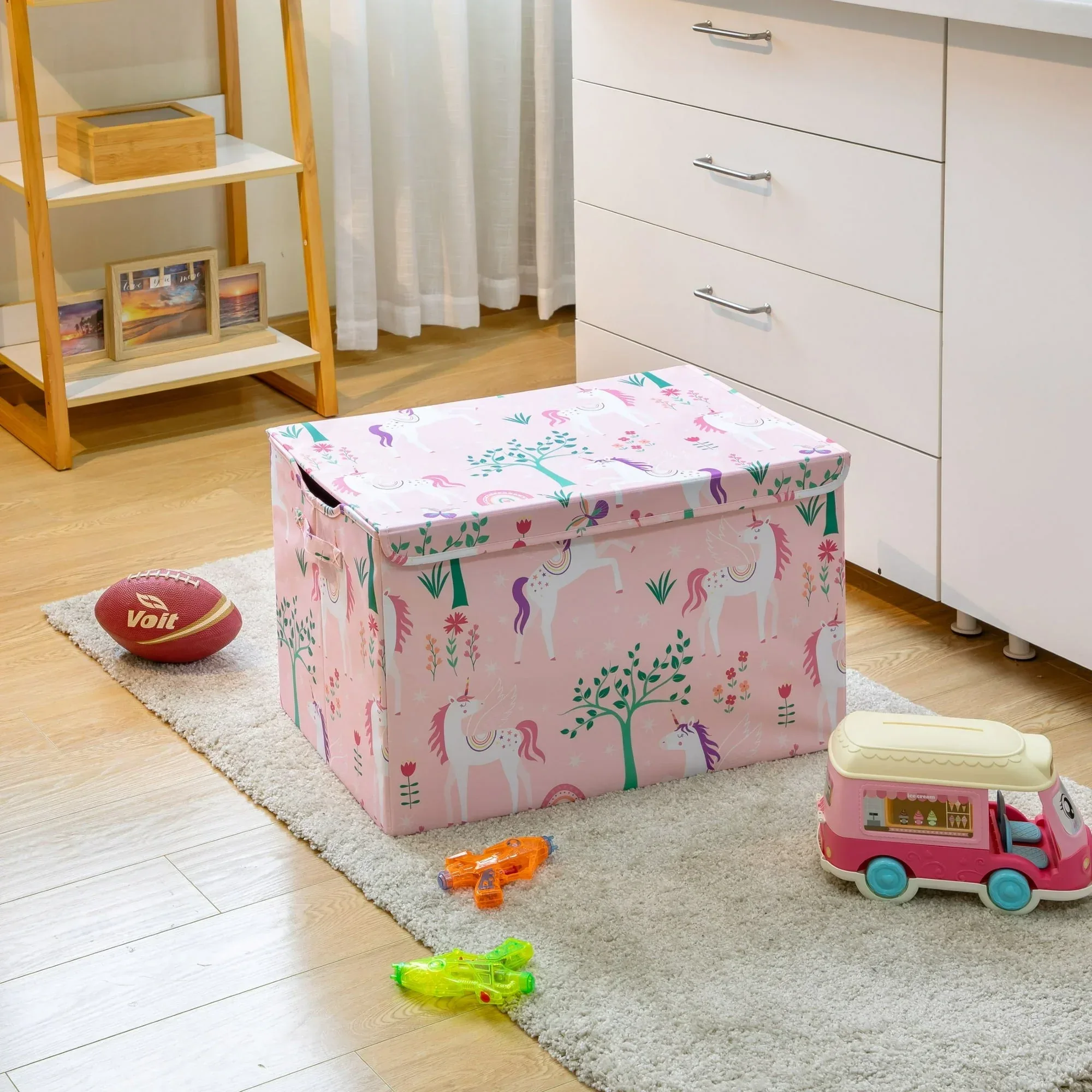 Your Zone Kids Pattern Collapsible Toy Storage Trunk, 24 in x 14.8 in x 15 in - Image 21