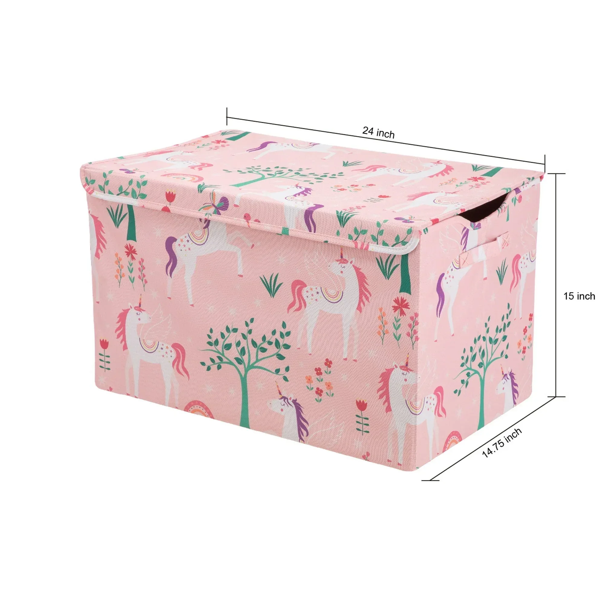 Your Zone Kids Pattern Collapsible Toy Storage Trunk, 24 in x 14.8 in x 15 in - Image 22