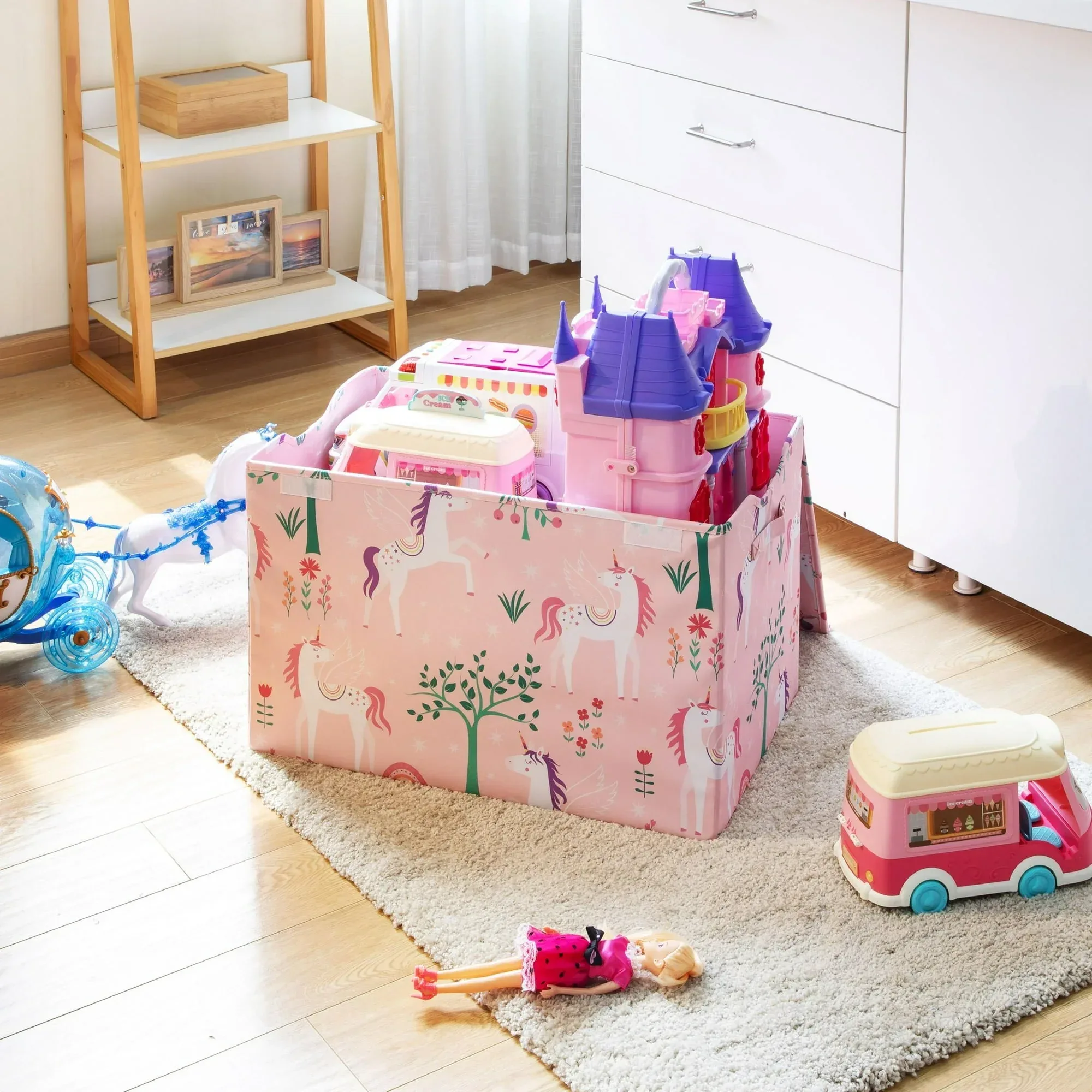 Your Zone Kids Pattern Collapsible Toy Storage Trunk, 24 in x 14.8 in x 15 in - Image 28