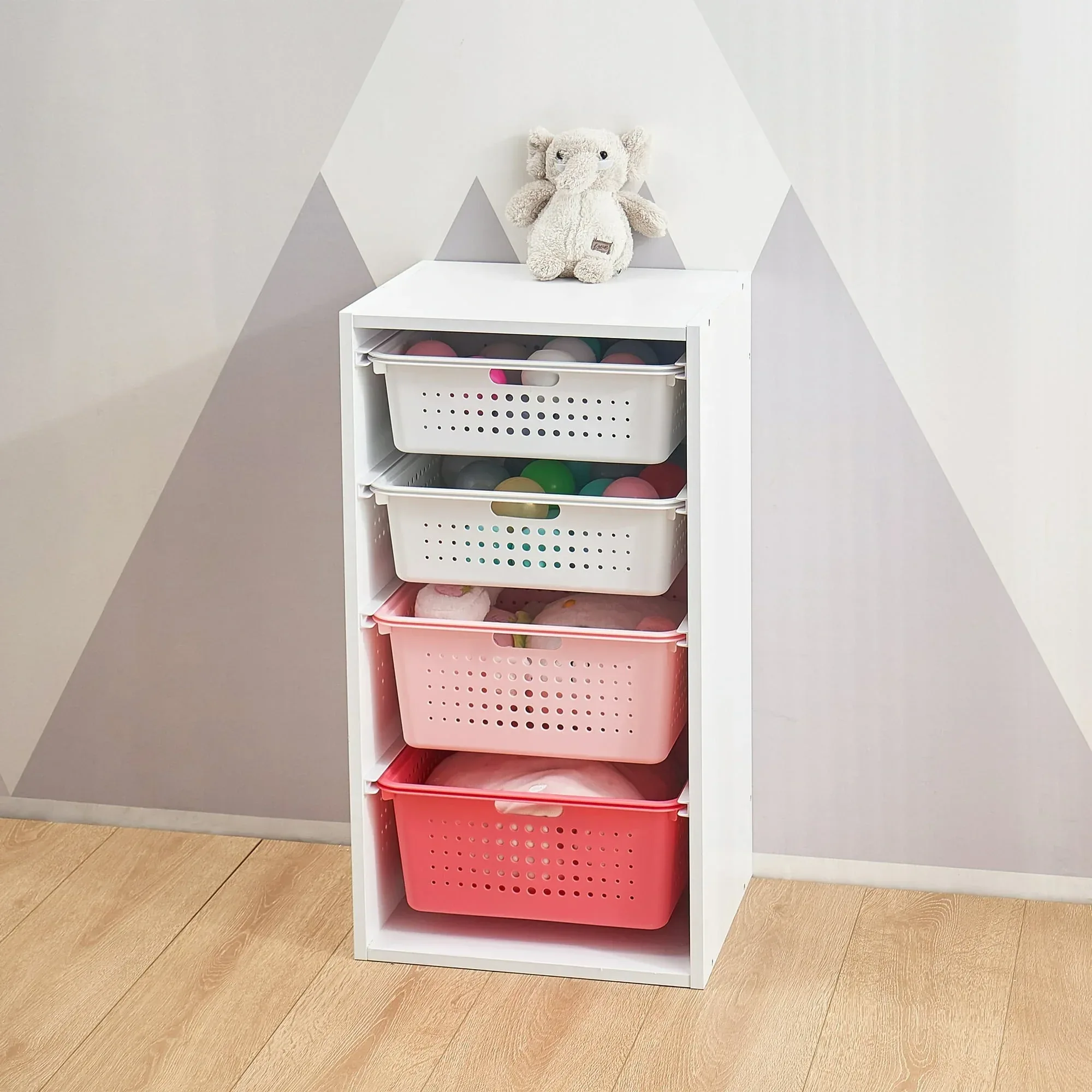 Your Zone Kids Sliding Bin Organizer with 4 Storage Bins - Image 12