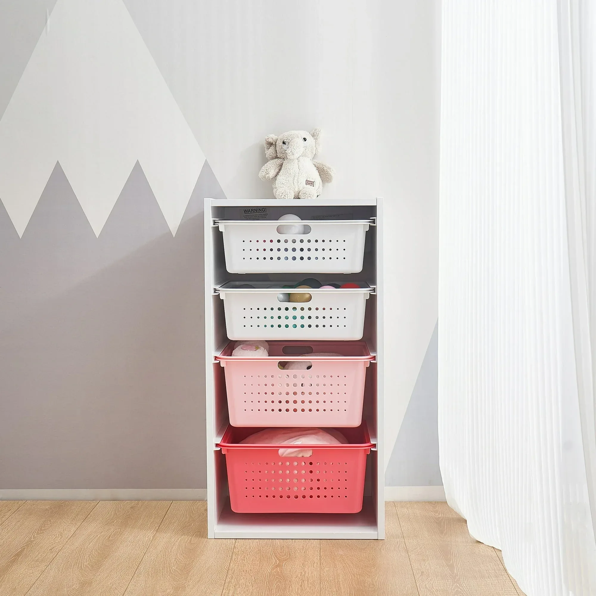 Your Zone Kids Sliding Bin Organizer with 4 Storage Bins - Image 13