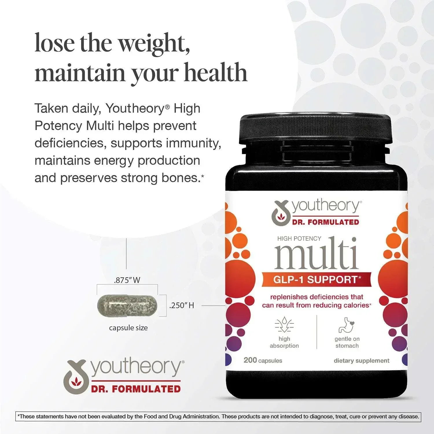 Youtheory High Potency Multivitamin Capsules, Dr. Formulated, 200 Count - Image 3