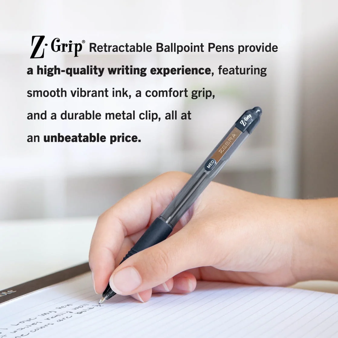 Z-Grip Retractable Ballpoint 1.0mm Black Ink - Image 3