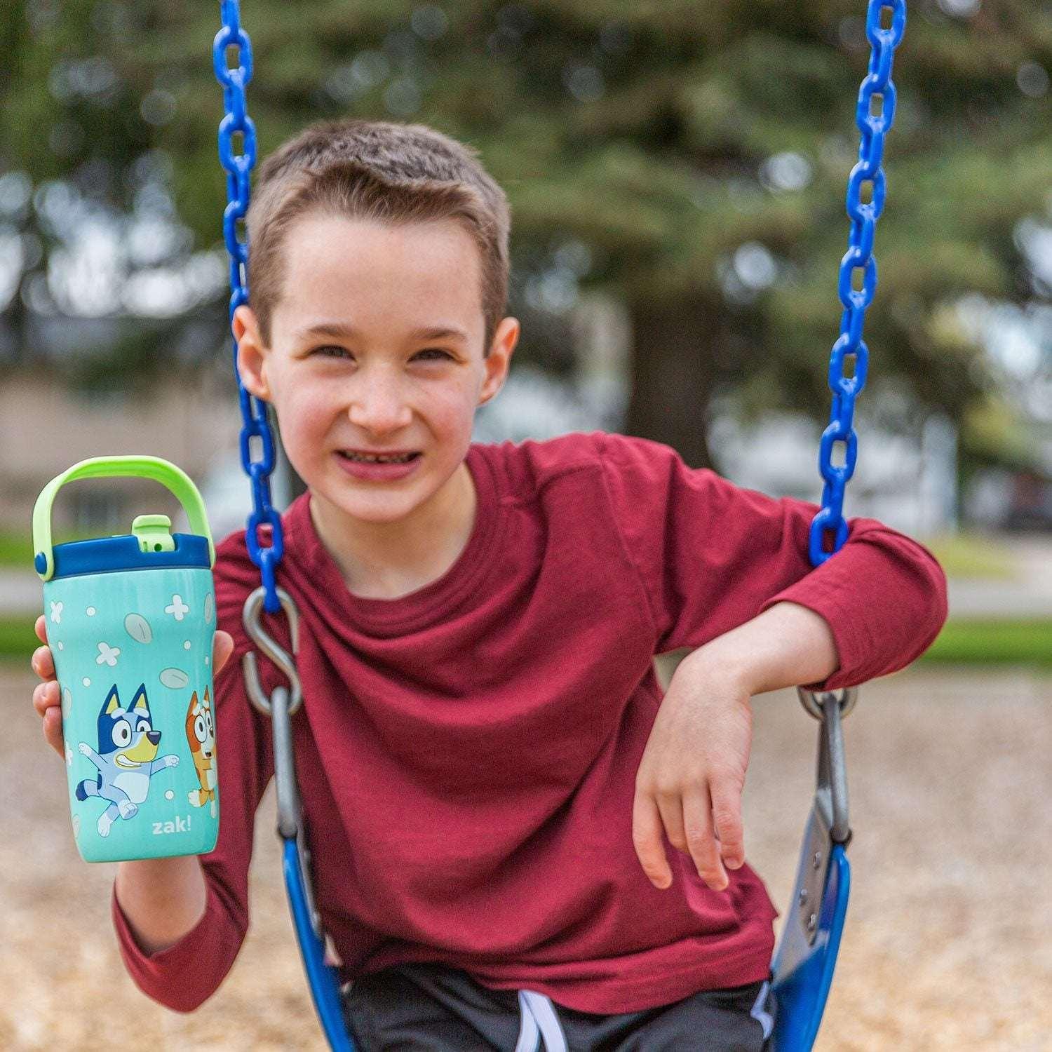 Zak Designs 14-oz. Stainless Steel Double Wall Sutton Grip Tumbler for Kids, 2-Piece Set, Assorted Characters - Image 2