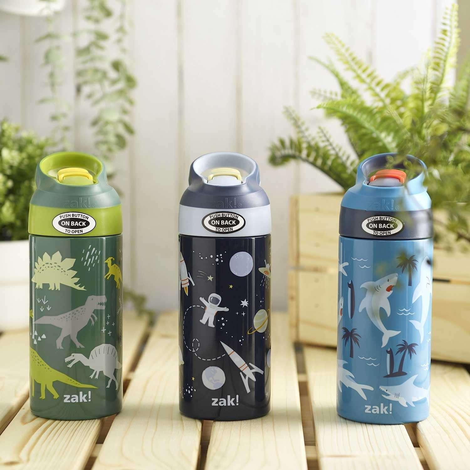 Zak Designs 14-Oz Stainless Steel Vacuum Insulated Water Bottle, 3-Piece Set (Assorted Colors) - Image 6
