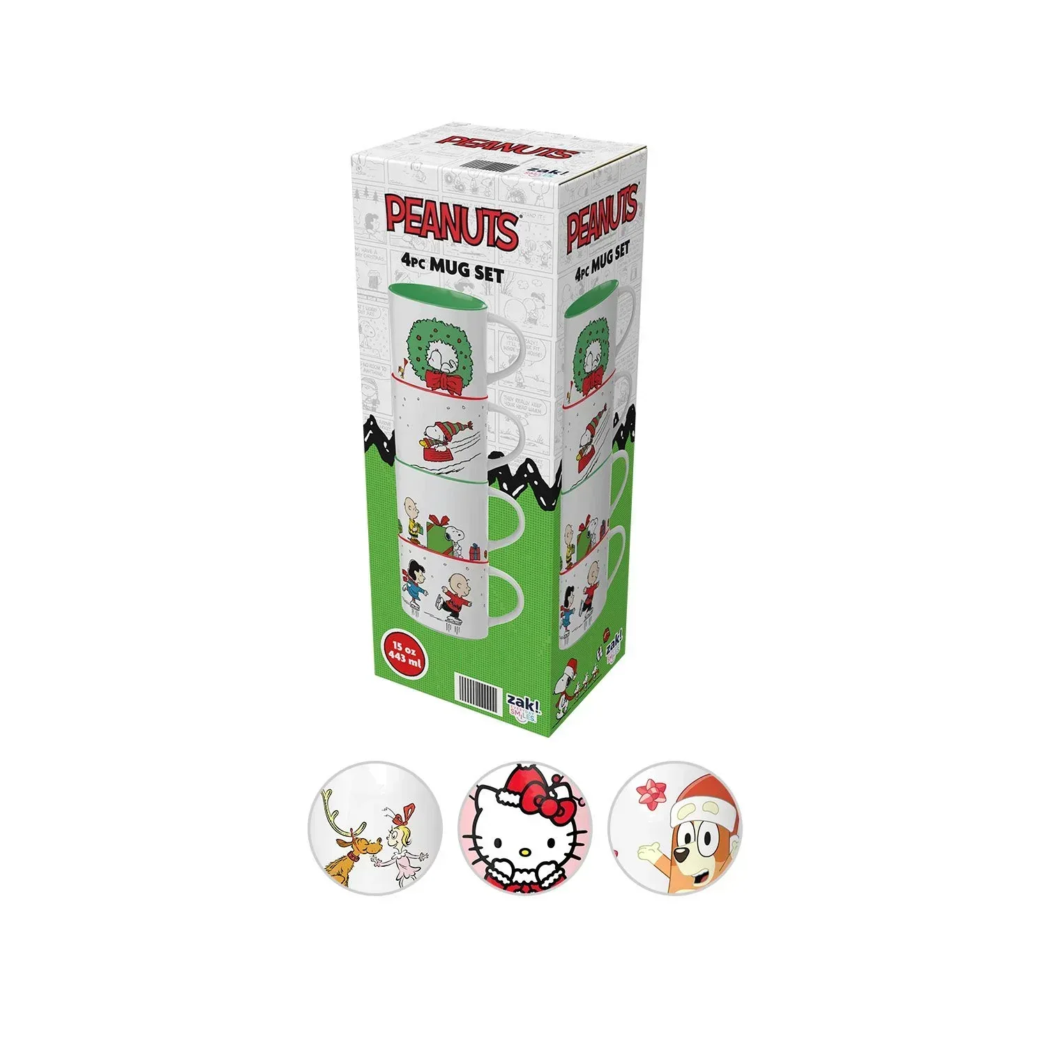 Zak Designs 15oz 4pk Ceramic Holiday Mugs in Gift Box - Image 22