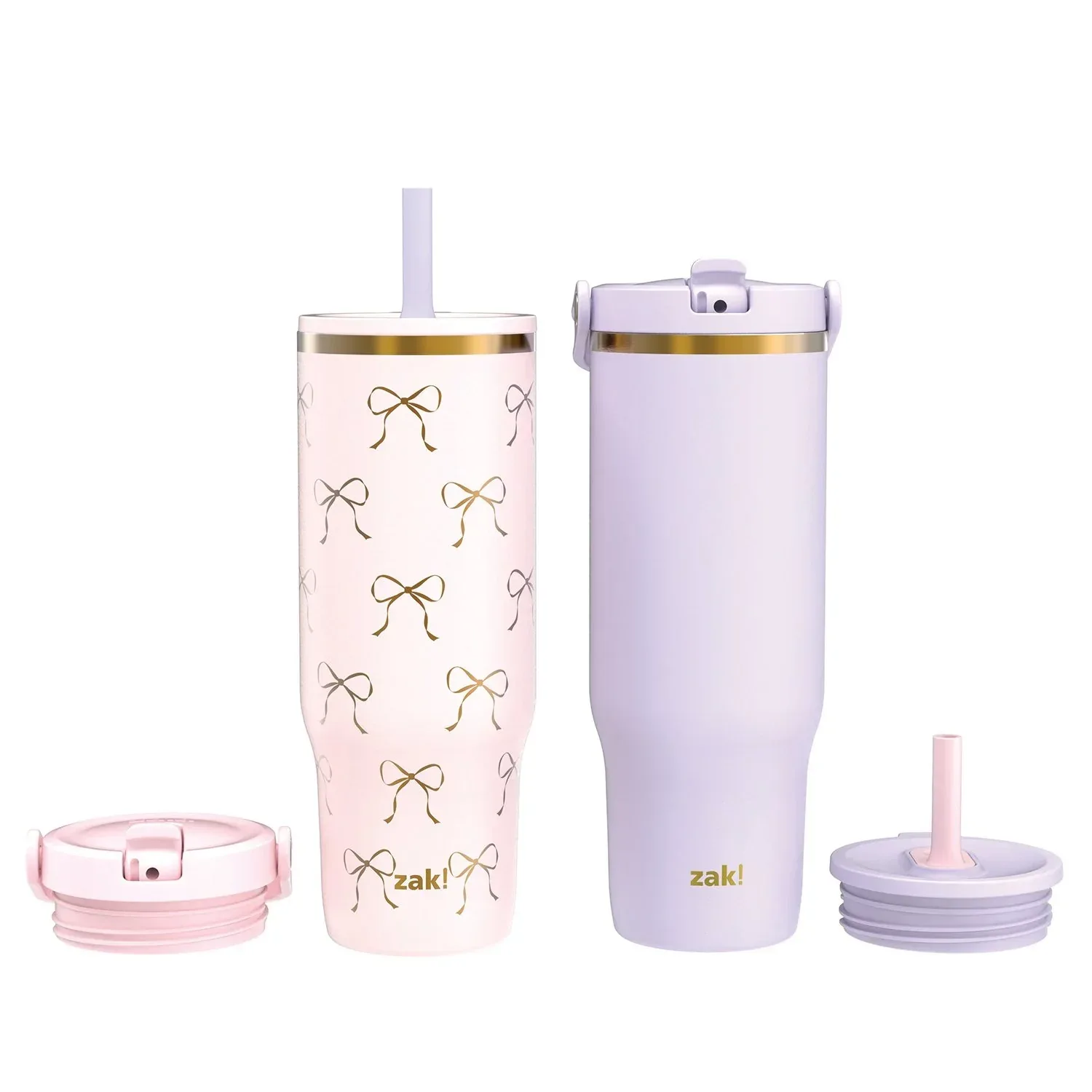 Zak Designs 30-oz. Stainless Steel Double Wall Sutton Flex Tumbler, 2-Piece Set