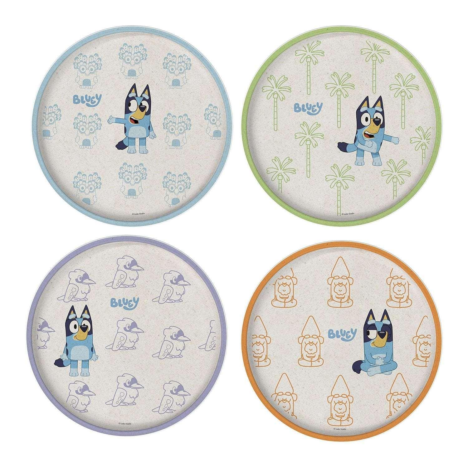 Zak Designs 8-Piece Bamboo Melamine Kids Dinnerware Set, Choose Character - Image 2