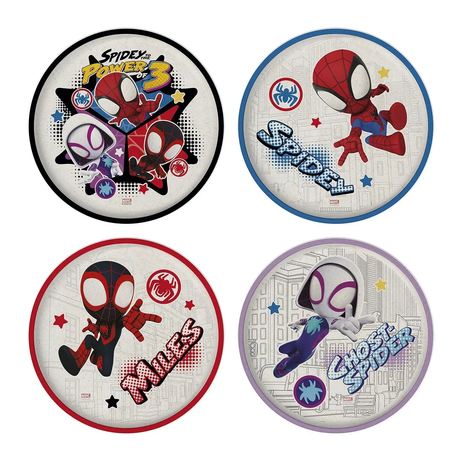 Zak Designs 8-Piece Bamboo Melamine Kids Dinnerware Set, Choose Character - Image 28