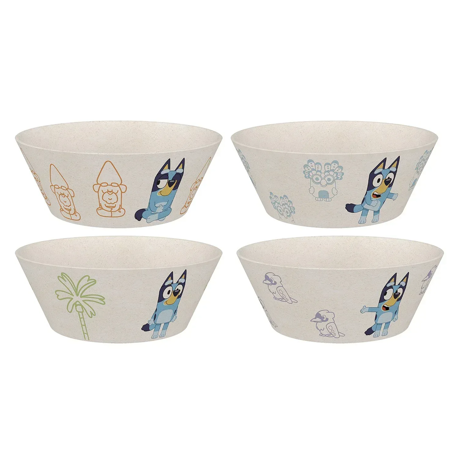 Zak Designs 8-Piece Bamboo Melamine Kids Dinnerware Set, Choose Character - Image 3