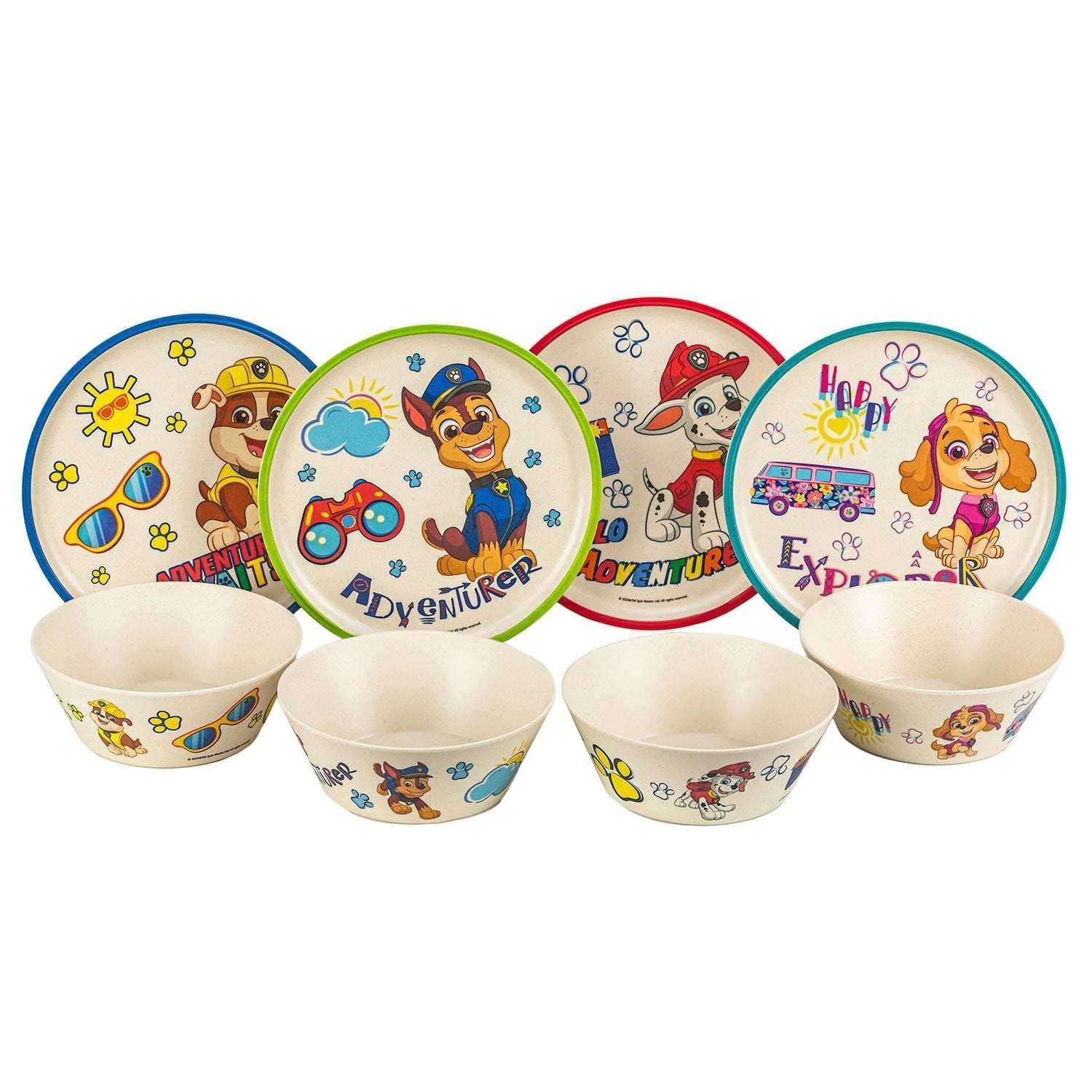 Zak Designs 8-Piece Bamboo Melamine Kids Dinnerware Set, Choose Character - Image 8