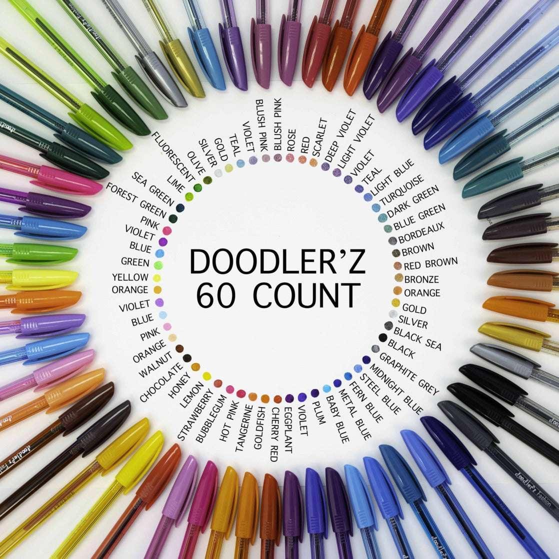 Zebra Doodlerz Gel Stick Pens, Bold Point 1.0mm, Assorted Colors, 60-Count - Image 2