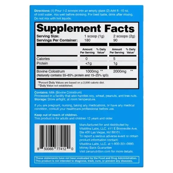 Zena Nutrition Pure Colostrum, 2000 mg - Image 3