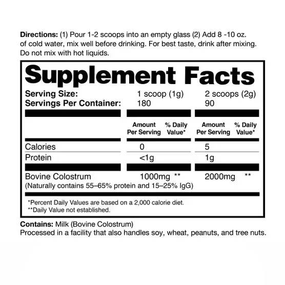Zena Nutrition Pure Colostrum, 2000 mg - Image 4
