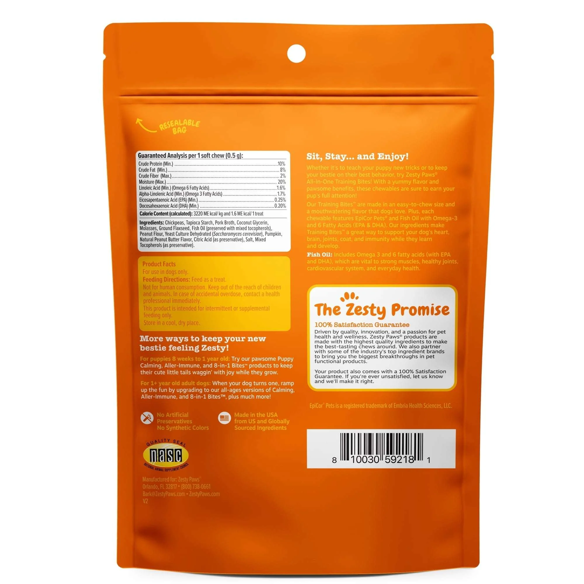 Zesty Paws All-in-One Training Bites Bacon Flavor, 8oz - Image 11