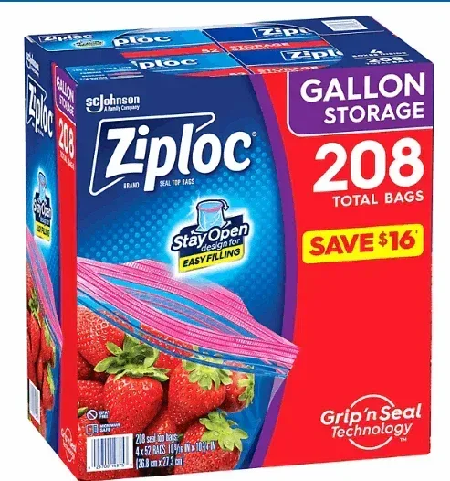 Ziploc Gallon Storage Bags with New Stay Open Design, 208 ct. - Image 3